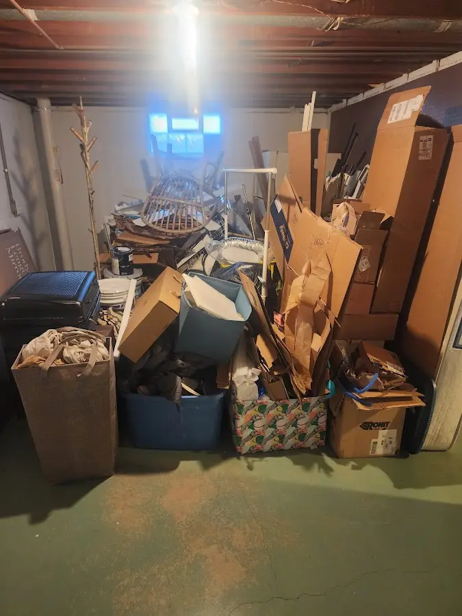 Roll-off dumpster container at job site for Roll Off Dumpster Rental in Roselle Park